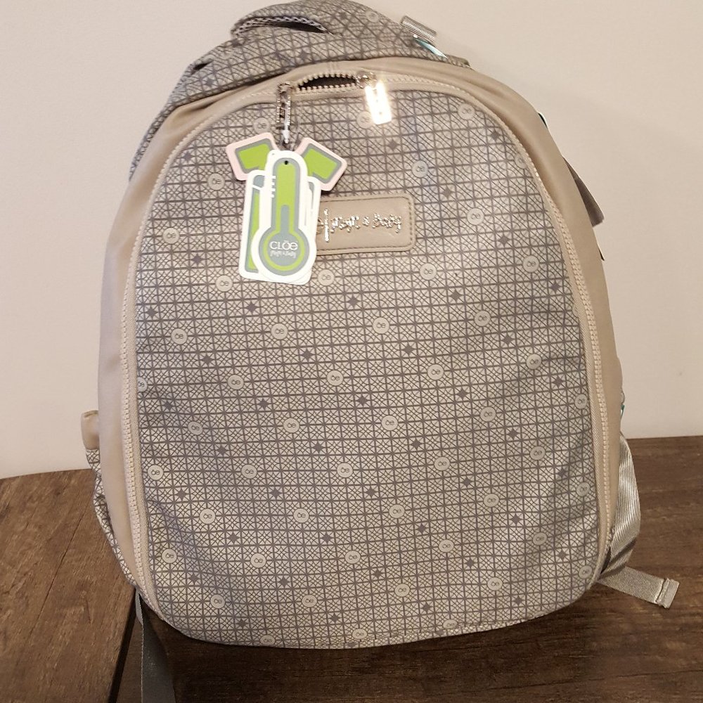 Cloe Mom & Baby Gray Diaper Backpack + Pattern